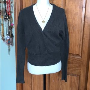 L dark green wrap sweater